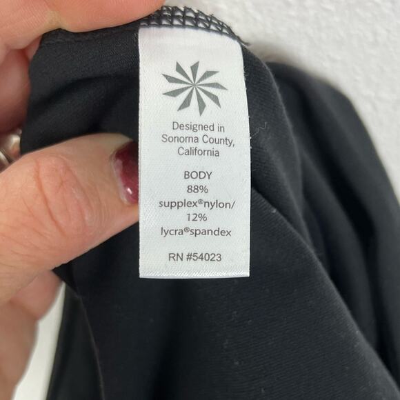 Athleta Leggings Ankle Zip Side Hip Pocket Small Solid Black - Picture 9 of 10